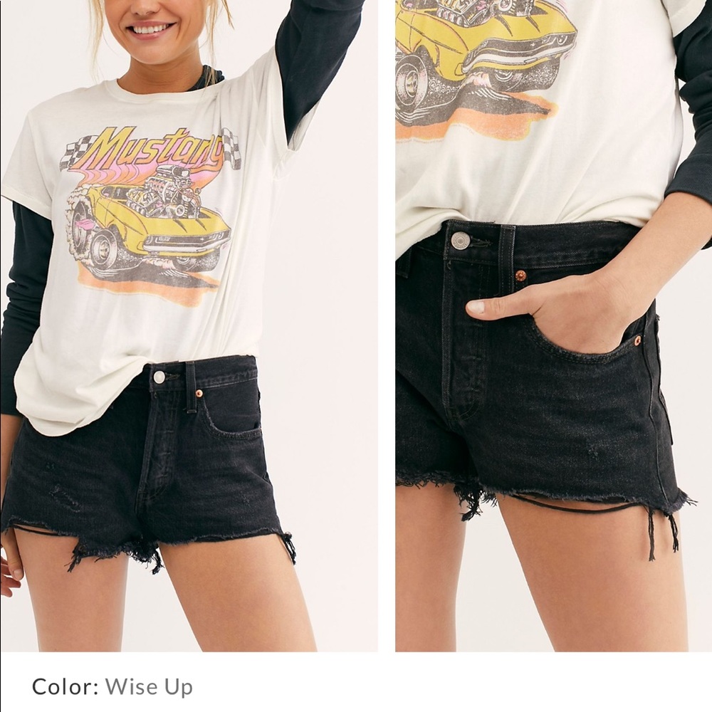 Levi’s 501 high rise denim shorts worn once